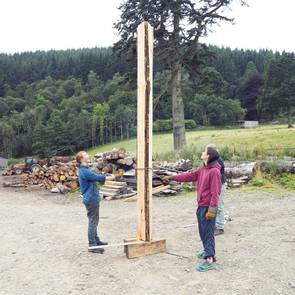 Preparing the Yakisugi flue