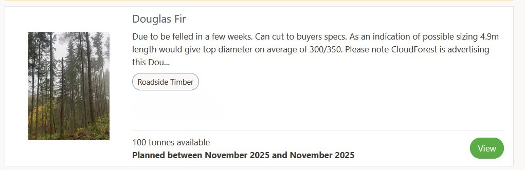 CloudForest screenshot timber listing